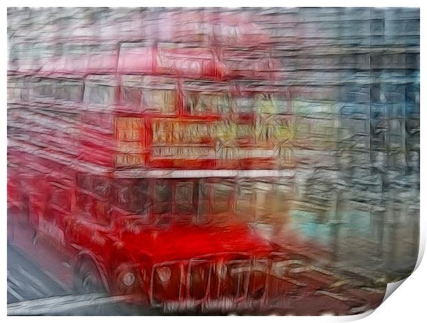 London bus Print by Jean-François Dupuis