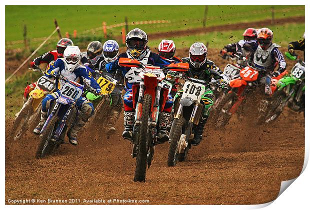 Motocross Bike race Print by Oxon Images