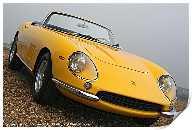 Ferrari Yellow Classic Print by Oxon Images