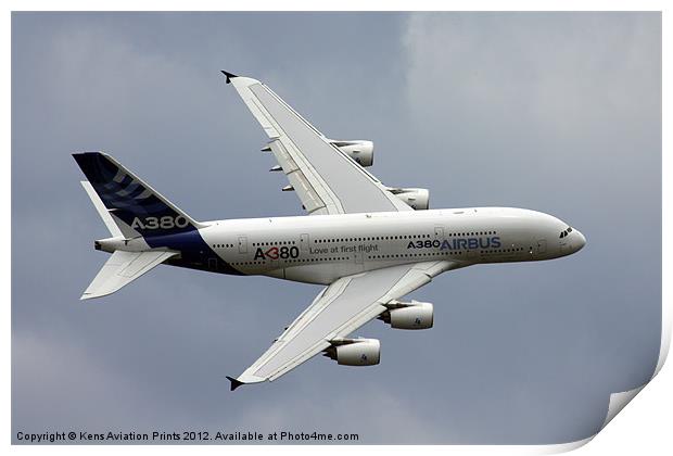 A380 Display aircraft Print by Oxon Images