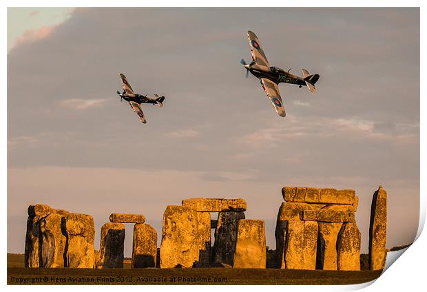Hurricanes over Stonehenge Print by Oxon Images