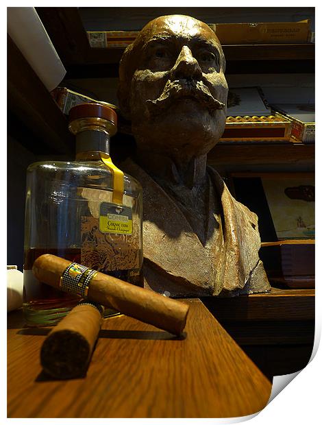 Cuban Cigars and Cognac Print by Oxon Images