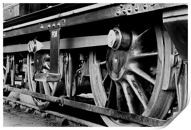 Steam Train Wheels Print by Oxon Images