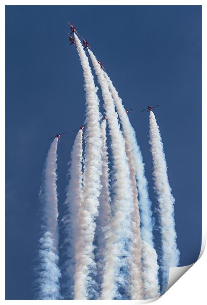RAF Red Arrows 5/4 split Print by Oxon Images