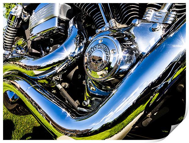 Harley Davidson Custom Chrome Print by Oxon Images