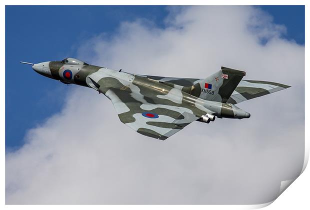 Avro Vulcan Bomber XH558 Print by Oxon Images