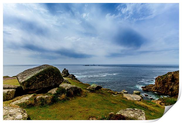 Lands End sea view Print by Oxon Images