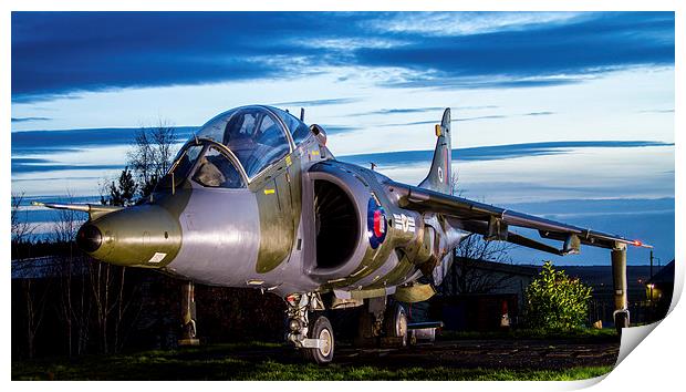 Harrier T4 at Sundown Print by Oxon Images