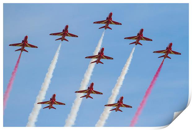 Red Arrows formation Print by Oxon Images