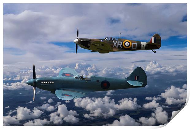 Spitfire Duet Print by Oxon Images