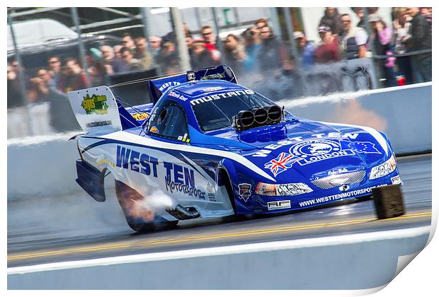 West Ten Funny Car Print by Oxon Images
