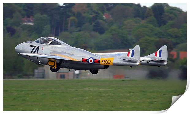 De Havilland Vampire at Abingdon Print by Oxon Images