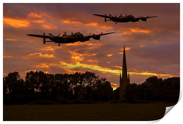 Lancs over Lincolnshire Print by Oxon Images