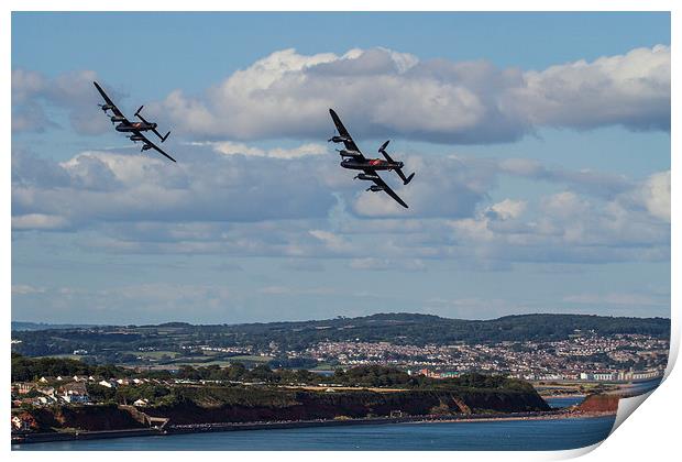  Lancaster Bombers over Dawlish Print by Oxon Images