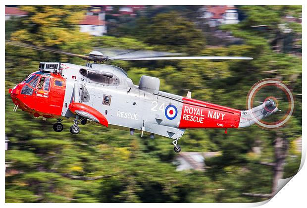 Royal Navy Sea King rescue helicopter Print by Oxon Images