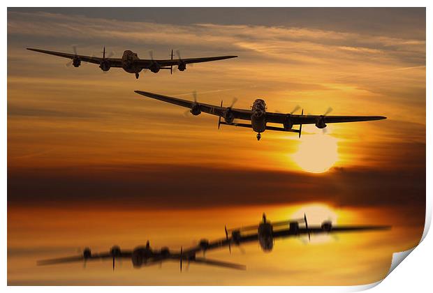 Lancaster Bombers make Landfall Print by Oxon Images