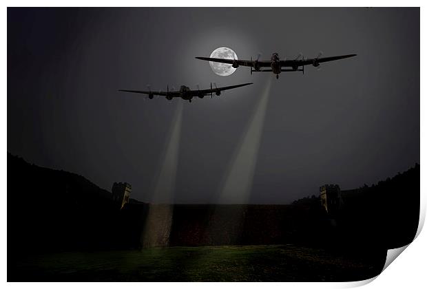 Moonlight training sortie Print by Oxon Images