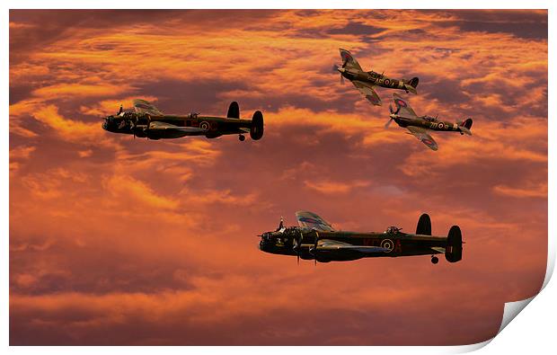 Lancaster Sunset Print by Oxon Images