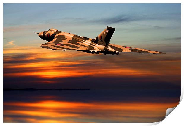 Vulcan bomber sunset finale  Print by Oxon Images