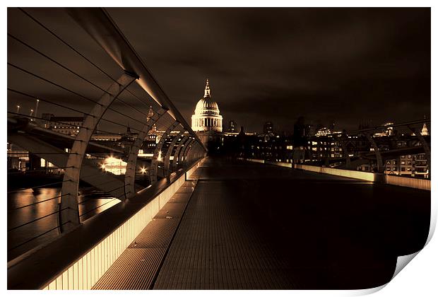  St Pauls cathedral at night Print by Oxon Images