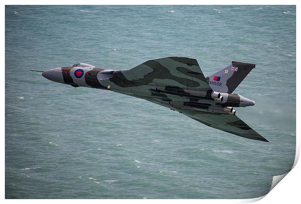  Vulcan Bomber passing Beachy Head Print by Oxon Images