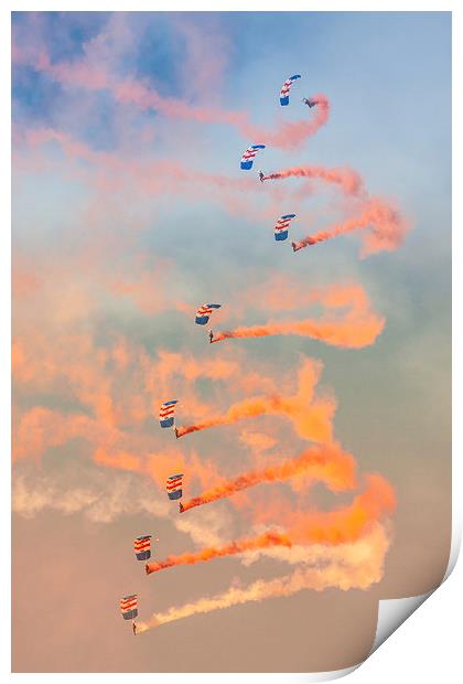  RAF Falcons Parachute team Print by Oxon Images