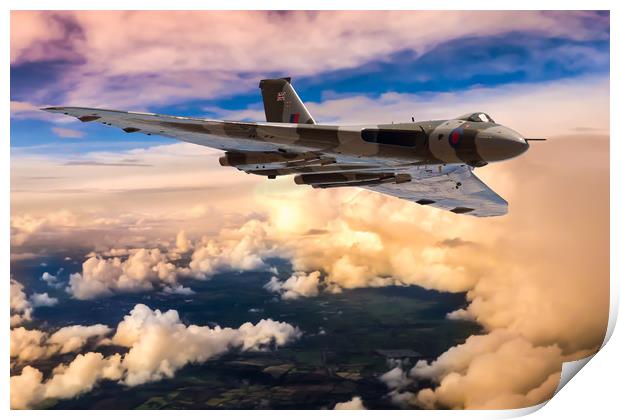 Avro Vulcan bomber XH558 Print by Oxon Images
