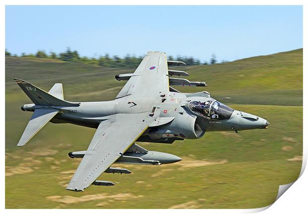 Harrier Jump Jet Cad West Print by Oxon Images