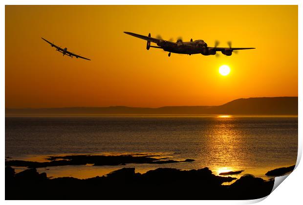 Lancasters reach Landfall Print by Oxon Images