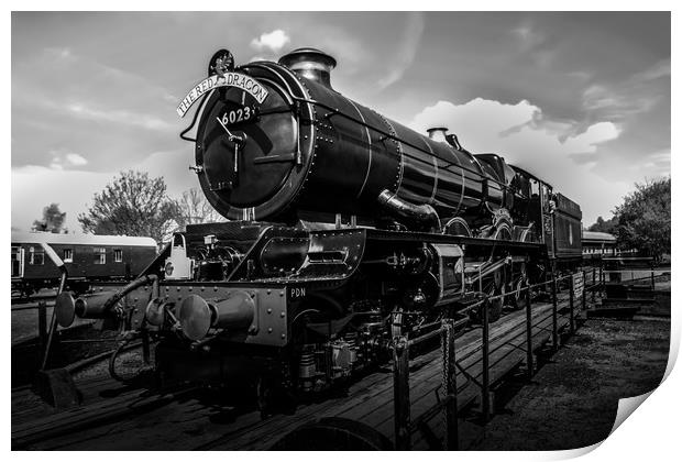 Steam Train Black and White Print by Oxon Images