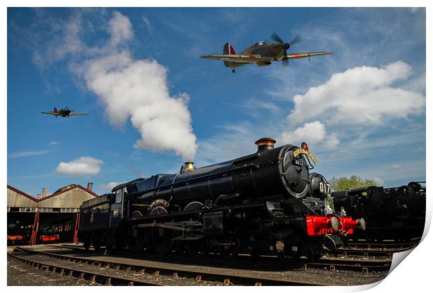 Hurricanes beating up a goods yard Print by Oxon Images
