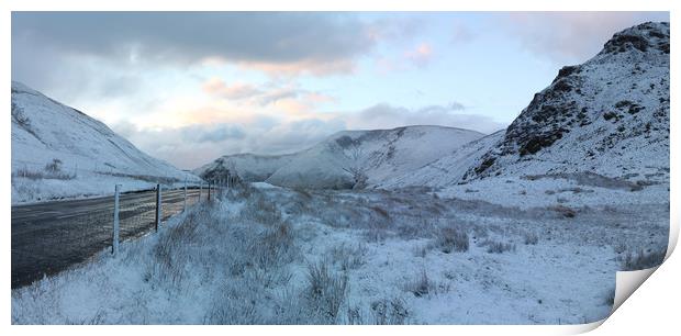 Bwlch pass snow sunrise Print by Oxon Images