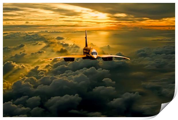 Concorde Supersonic Sunset Print by Oxon Images