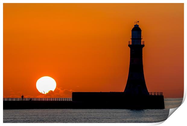 Roker Pier Sunrise Print by Oxon Images