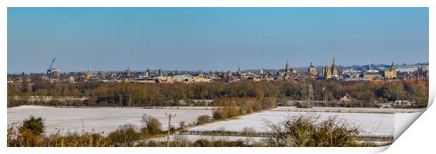 Oxford snow panorama Print by Oxon Images