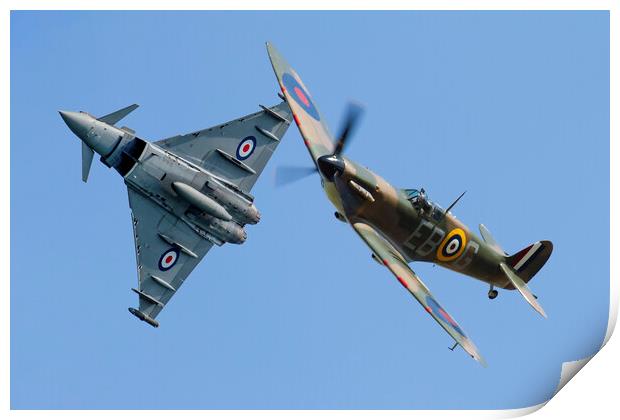 Typhoon And Spitfire Break Print by Oxon Images