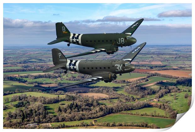 Douglas DC3 Dakota Duo Print by Oxon Images