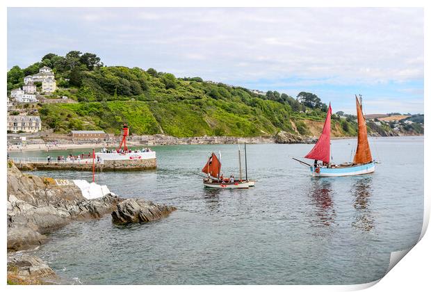 Looe Lugger fishing boats Print by Oxon Images