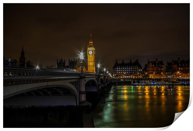 Westminster Bridge Print by Oxon Images