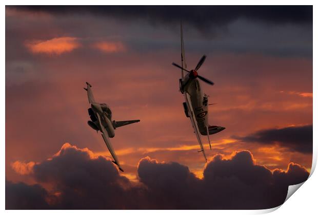Spitfire And Typhoon Print by Oxon Images