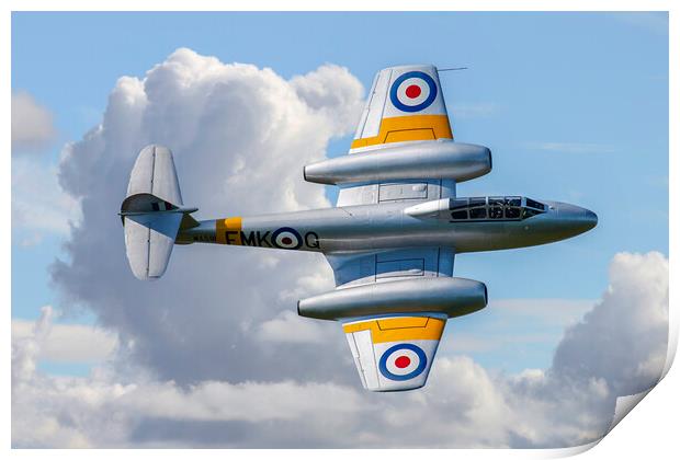 Gloster Meteor at Duxford 2012 Print by Oxon Images