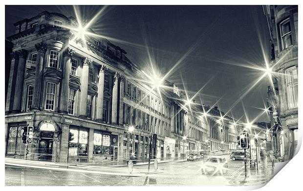 Grey Street Lights Print by Toon Photography
