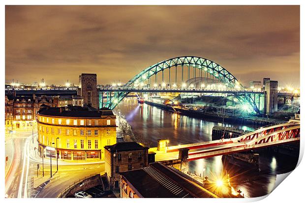 Bright City Lights, Newcastle Print by Toon Photography
