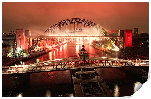  The Tyne on Fire Print by Toon Photography