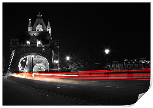 Tower Bridge Light Trails Print by Toon Photography