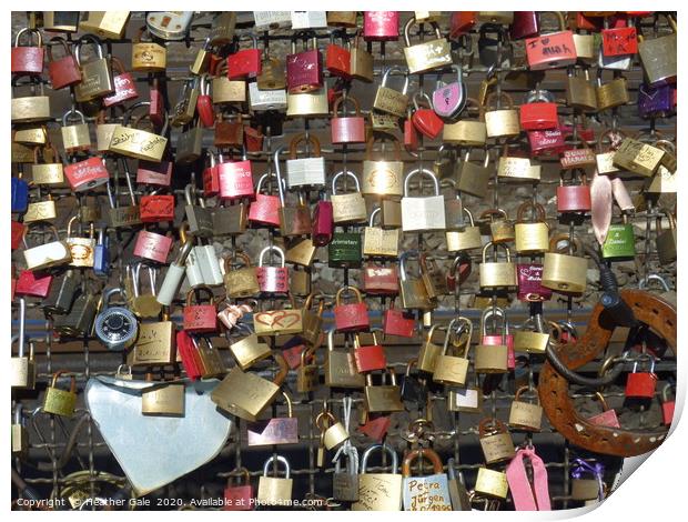 Love locks Print by Heather Gale