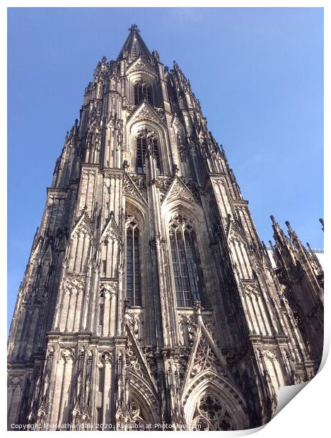 Pointing to Heaven - Cologne Cathedral Print by Heather Gale