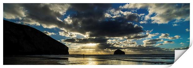 Trebarwith Surfer Print by David Wilkins