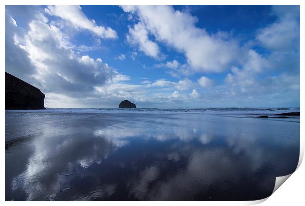 Trebarwith Strand Print by David Wilkins