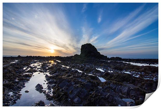  Widemouth Bay Sunset Print by David Wilkins